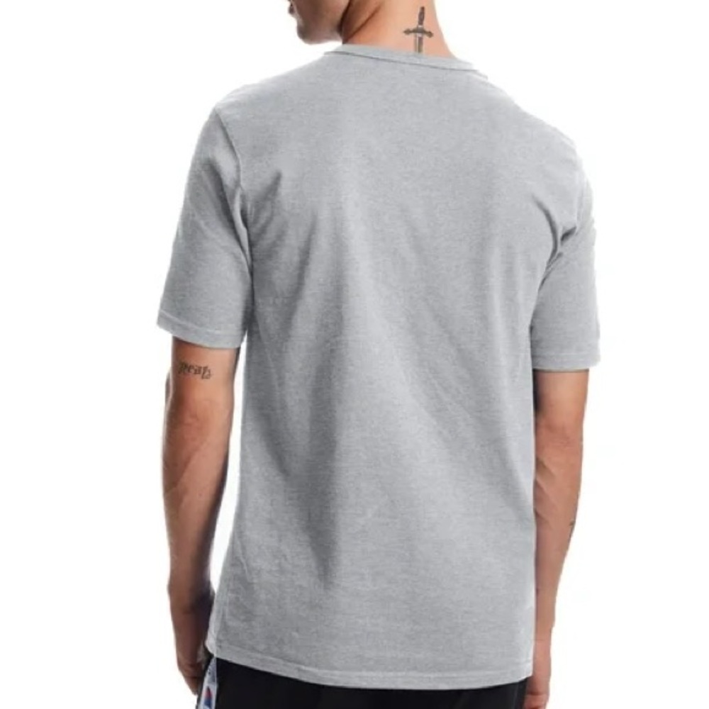 CHAMPION | Vintage Heather Gray V-Neck Tee Embroidered Champion